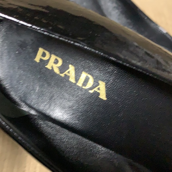 Prada Patent Leather Black Classic Pumps Stilettos Shoes Sz 38.5 - Picture 8 of 12